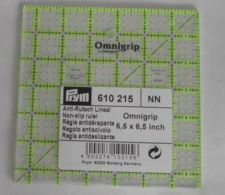 PRYM Omnigrid Anti-Rutsch Lineal  6,5 x 6,5 Inch