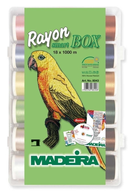 Madeira Smartbox Rayon No. 40 mit 18 Spulen Stickgarn