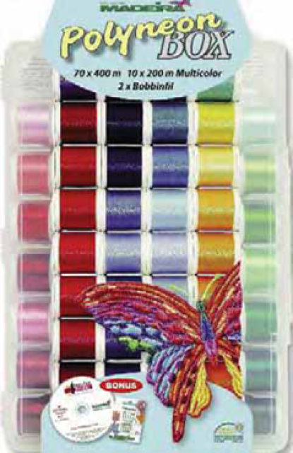Madeira Polyneon Box mit 80 Rayon Farben