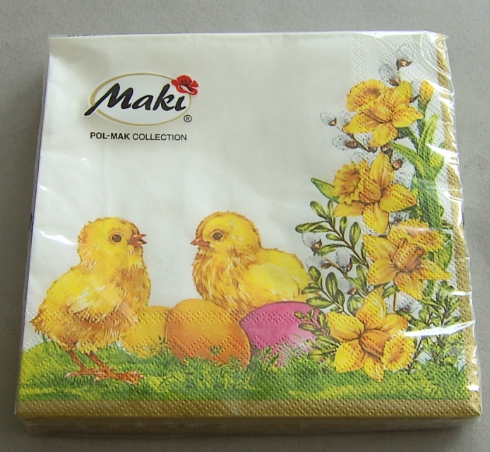 Serviette Küken je Stück vierlagig 33 x 33 cm