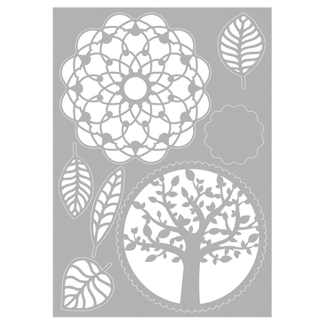 Stencil Blätter Mandala DIN A4 7-teilig
