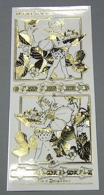 Match It Sticker Flower Fairies transparent Erdbeere gold