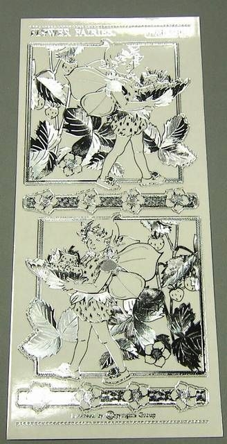 Match It Sticker Flower Fairies transparent Erdbeere silber