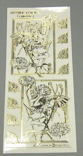 Match It Sticker Flower Fairies transparent Kornblume gold