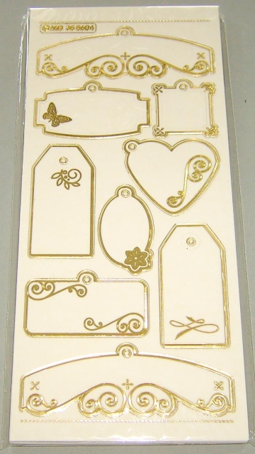 MD Sticker transparent Labels mit Loch gold