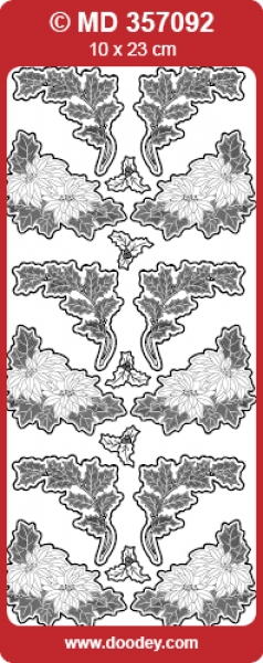 MD Sticker transparent Ecken Weihnachtsstern gold
