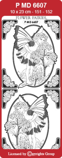 MD Sticker transparent Flower Fairies Heliotrope silber