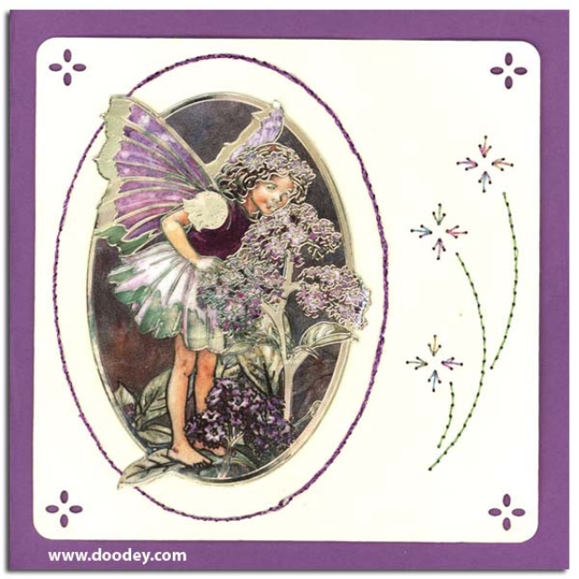 MD Sticker transparent Flower Fairies Heliotrope silber