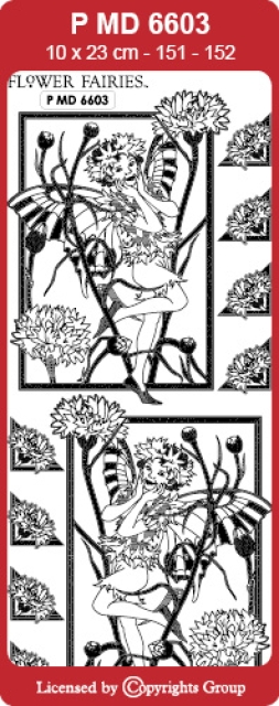 MD Sticker transparent Flower Fairies Cornflower silber