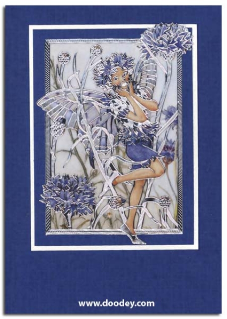 MD Sticker transparent Flower Fairies Cornflower silber