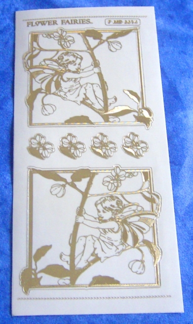MD Sticker transparent Flower Fairies Spindleberry gold