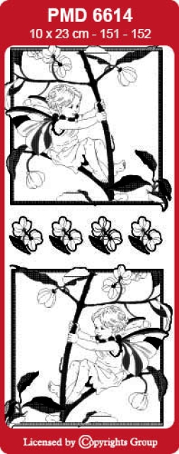 MD Sticker transparent Flower Fairies Spindleberry gold