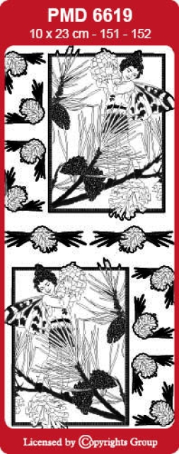 MD Sticker transparent Flower Fairies Pine Tree gold