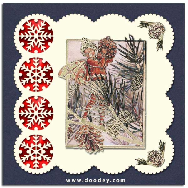 MD Sticker transparent Flower Fairies Pine Tree gold
