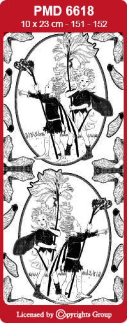 MD Sticker transparent Flower Fairies Rushgrass and Cotton Grass gold