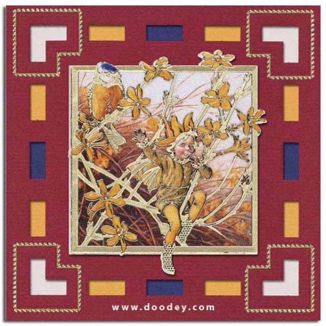 MD Sticker transparent Flower Fairies Winter Jasmine gold