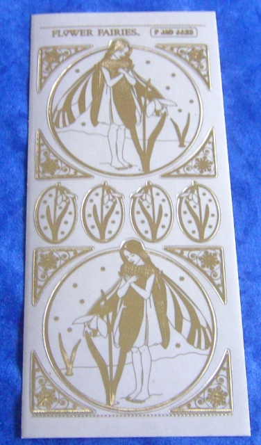 MD Sticker transparent Flower Fairies Snowdrop gold