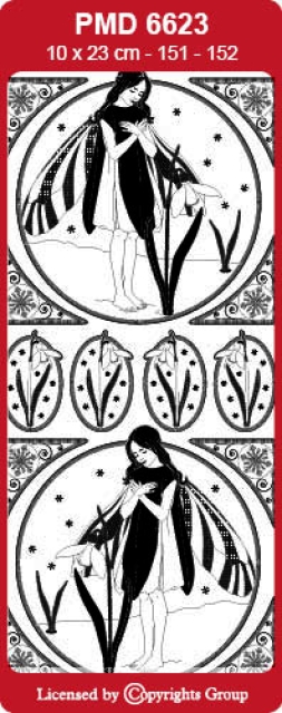 MD Sticker transparent Flower Fairies Snowdrop gold