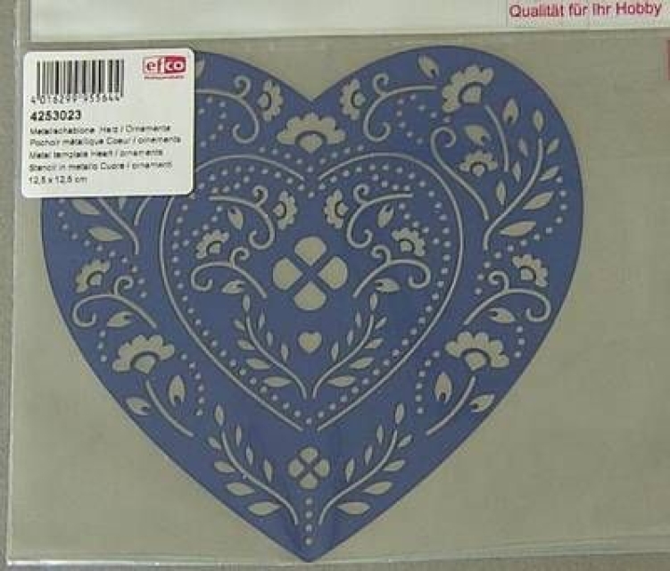Metallschablone 12,5 cm x 12,5 cm Herz / Ornamente