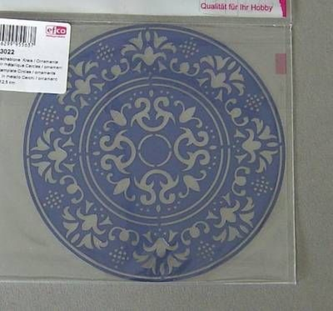 Metallschablone 12,5 cm x 12,5 cm Kreis / Ornamente