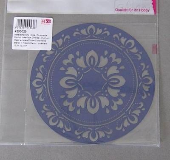 Metallschablone 12,5 cm x 12,5 cm Kreis / Ornamente