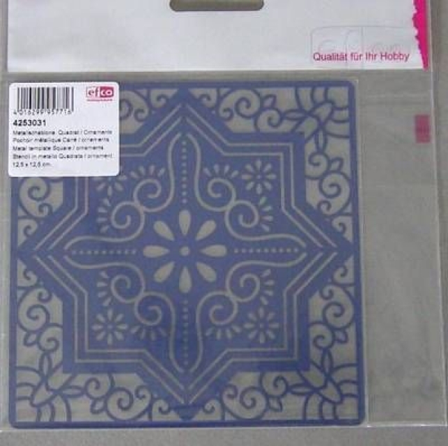 Metallschablone 12,5 cm x 12,5 cm Quadrat / Ornamente