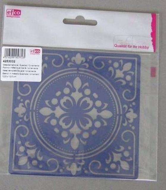 Metallschablone 12,5 cm x 12,5 cm Quadrat / Ornamente