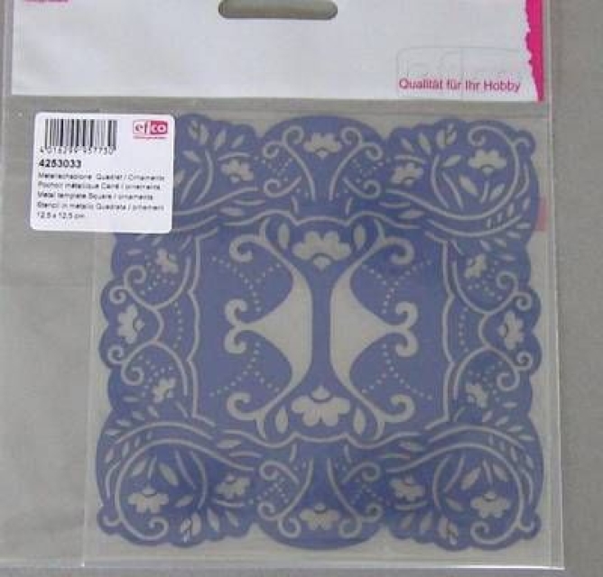 Metallschablone 12,5 cm x 12,5 cm Quadrat / Ornamente