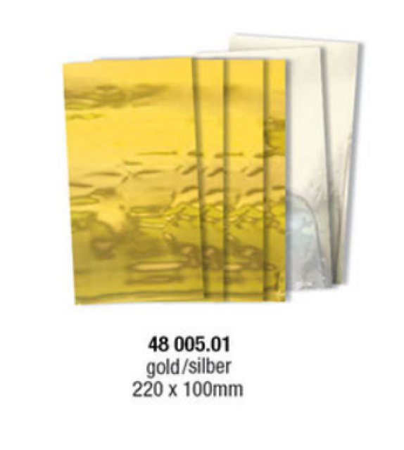 Metallic Transferfolie 220 x 100 mm 4 x gold und 2 x silber