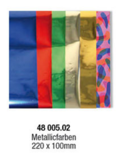 Metallic Transferfolie 220 x 100 mm 6 verschiedene Farben