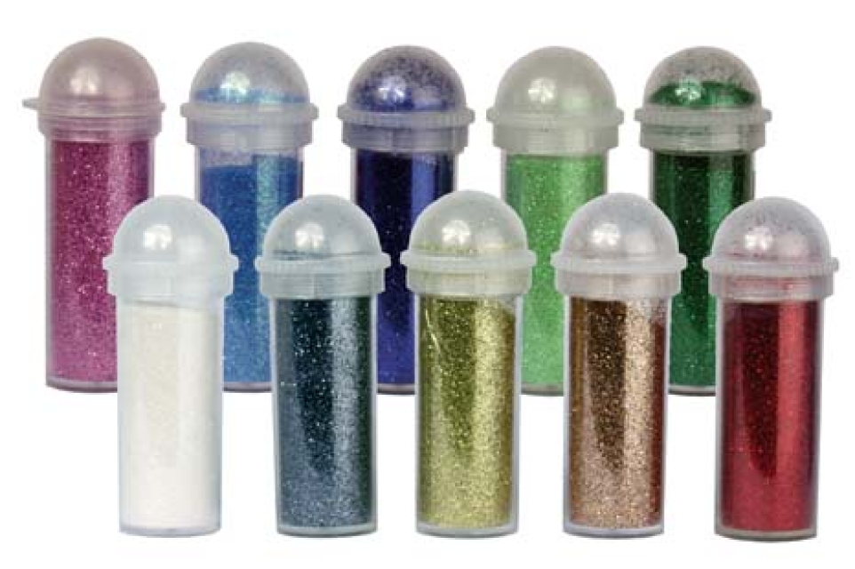 Reddy Cards Micro-Glitter Sortimentskarton mit 10 irisierenden Farben