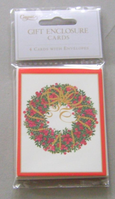 Caspari Minikarte mit Umschlag Set mit 4 Stück Ribbon Wreath