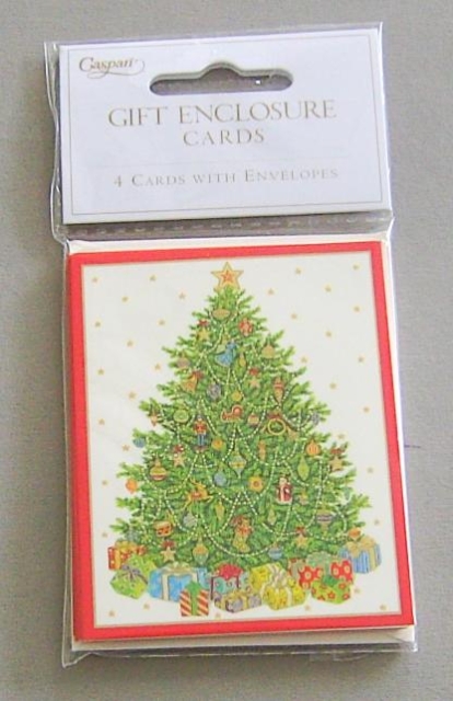 Caspari Minikarte mit Umschlag Set mit 4 Stück Christmas Tree