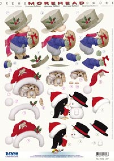3D Stanzbogen Moreheads Weihnachten mit Tieren