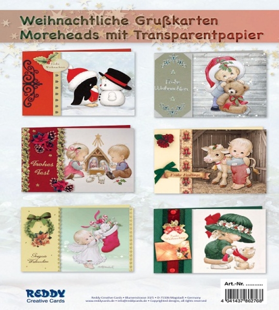 Reddy Cards Moreheads mit Transparentpapier / Weihnachten