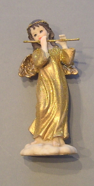 Musikengel 15,5 cm mit Querflöte