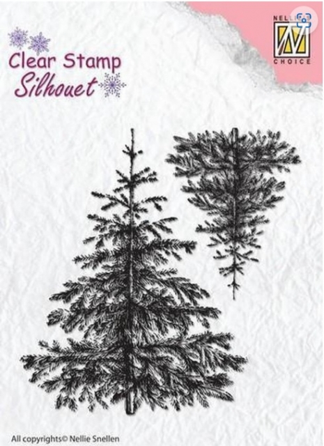 Nellie Snellen Silhouette Clear Stamps Transparente Stempel Christmas Fir Trees