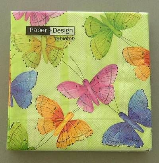 Serviette Schmetterlinge bunt je Stück
