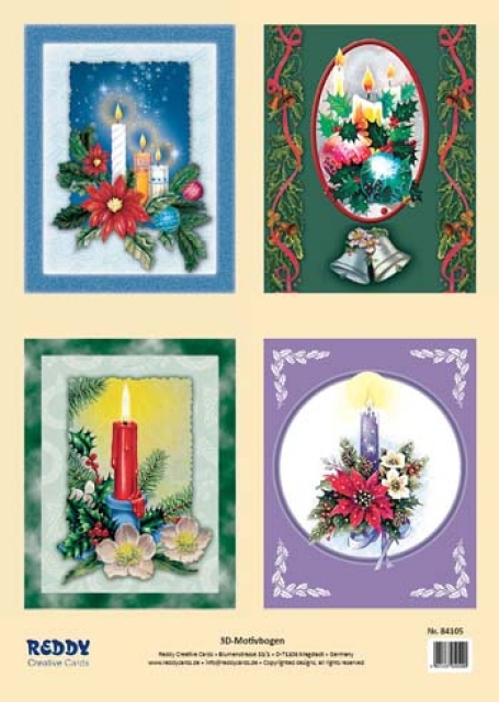 Reddy 3D Stanzbogen Weihnachtskerzen