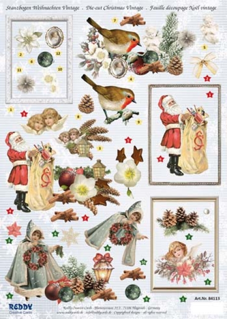 Reddy Cards 3D Stanzbogen Christmas Vintage 1