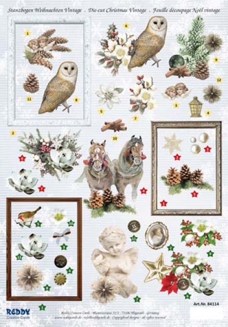 Reddy Cards 3D Stanzbogen Christmas Vintage 2