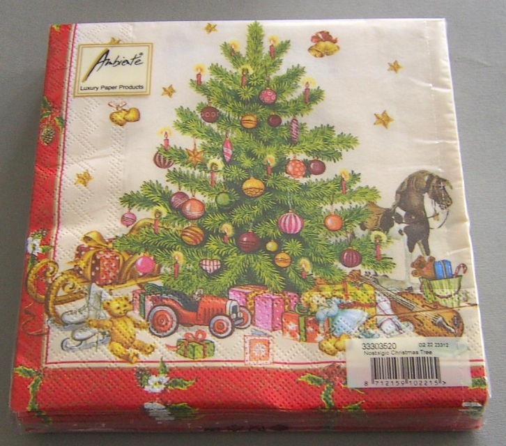 Ambiente Lunch Serviette 33 x 33 cm pro Stück Nostalgic Christmas Tree