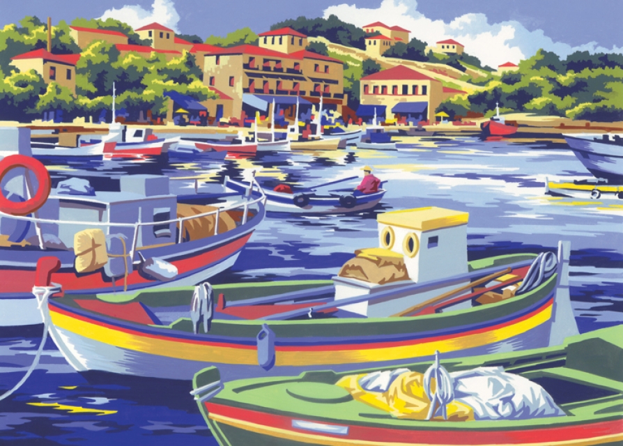 Painting by Numbers A3 Mediterranean Fishing