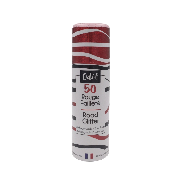 Odif Colour Farbe 125 ml Glitter Varnish 50 Red