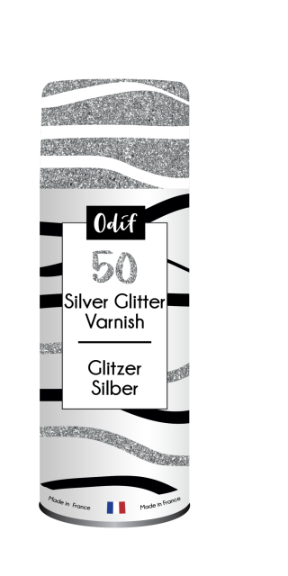 Odif Colour Farbe 125 ml Glitter Varnish 50 Silver
