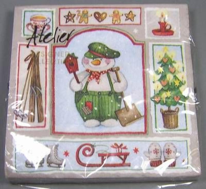 Serviettenzauber Schneemann