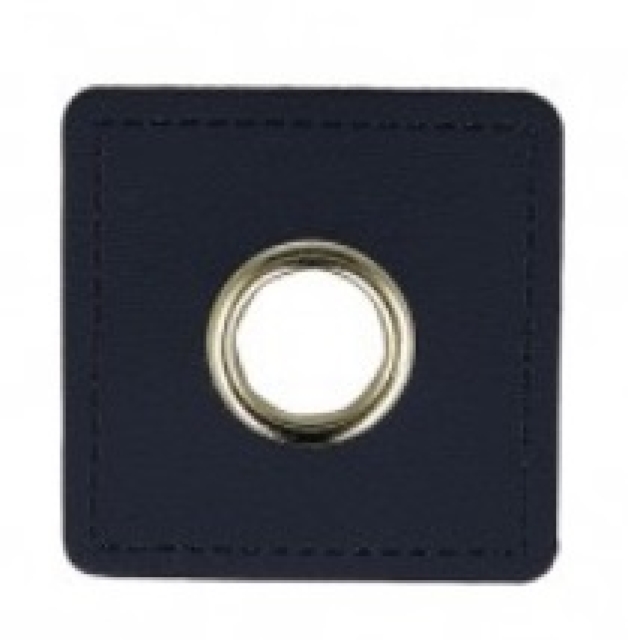 Ösen Patch 4 Stück Quadrat marine