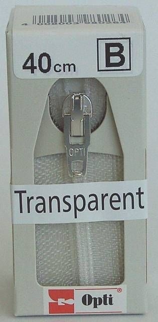 OPTI Reissverschluß nicht teilbar transparent 40 cm lang