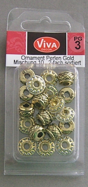 VIVA Decor Ornament Perlen 20 Rondelle gold
