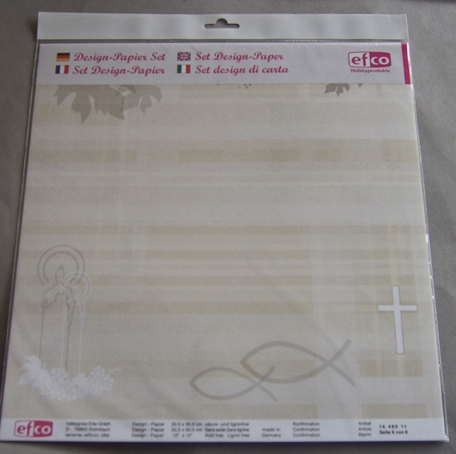Efco Design-Papier Set 6 Stück Thema Konfirmation